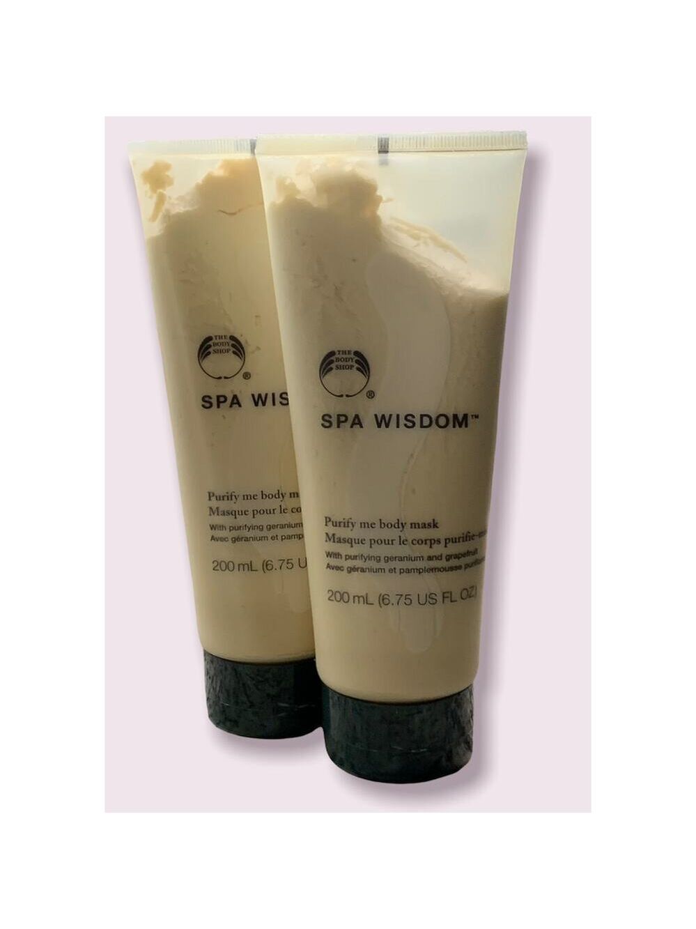 The Body Shop 2 bottles Spa Wisdom Purify Me Body Mask 6.75 new rare